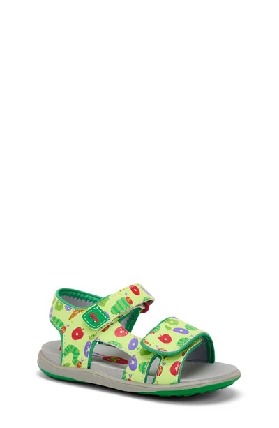 See Kai Run Kids' Jetty Iii Ladybug Sandal In Green/very Hungry Caterpillar