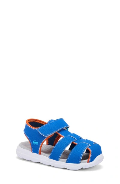 See Kai Run Kids' Cyrus Iv Flexirun Sandal In Blue/ Orange