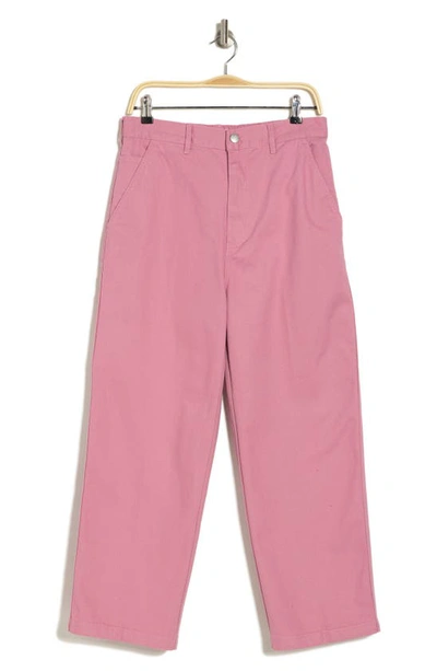 Obey Brighton Crop Carpenter Pants In Vintage Pink