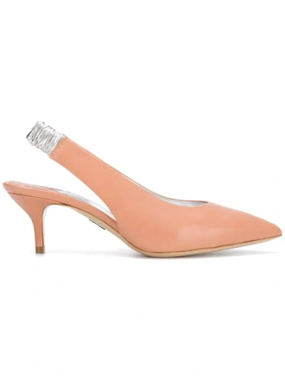 Paul Andrew Sling-back Pointed Pumps In Neutrals