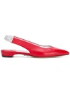 Paul Andrew Sling-back Pointed Ballerinas In Red