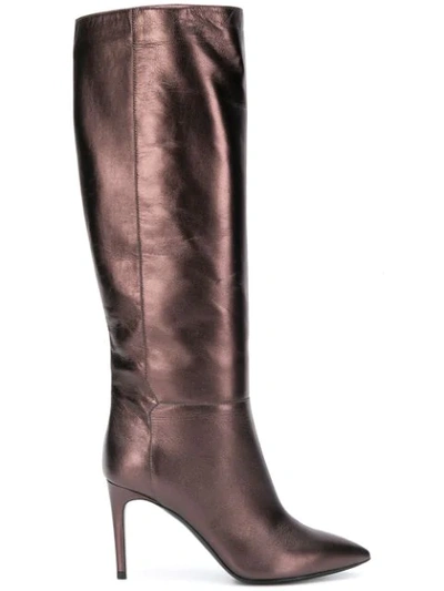 Pollini Knee High Boots In Brown