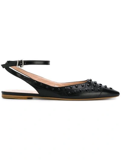 Tod's Pointed Toe Ballerina Shoes - Black
