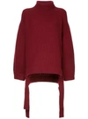 Ellery Wallerian Oversized Wool-blend Roll-neck Sweater In Red