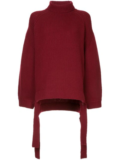 Ellery Wallerian Oversized Wool-blend Roll-neck Sweater In Red