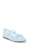 Jeffrey Campbell Releve Crystal Embellished Mary Jane Flat In Pastel Blue Clear