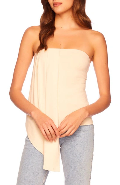 Susana Monaco Front Drape Tube Top In Belgian Creme