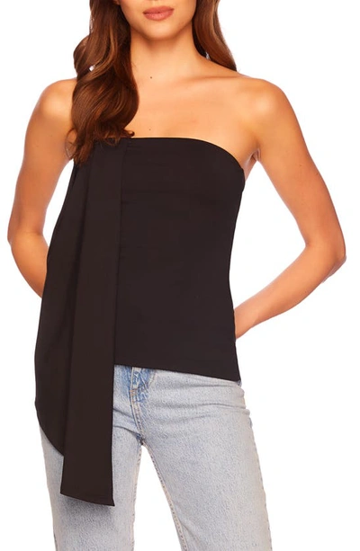 Susana Monaco Front Drape Tube Top In Black