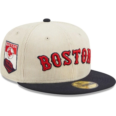 New Era White Boston Red Sox  Corduroy Classic 59fifty Fitted Hat
