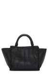 Vince Camuto Nakia Leather Satchel In Black Cow Taylor Nappa