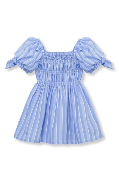 Habitual Babies' Stripe Puff Sleeve Sundress In Blue