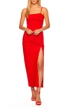 Susana Monaco Sleeveless Body-con Midi Dress In Perfect Red
