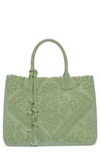 Vince Camuto Orla Woven Tote In Seafoam Heavy Textured Canvas