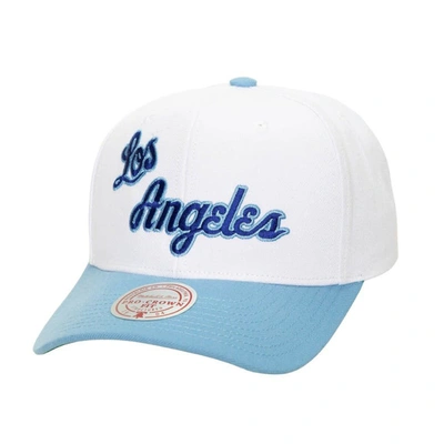 Mitchell & Ness Men's  White, Powder Blue Los Angeles Lakers Soul Xl Logo Pro Crown Snapback Hat In White,powder Blue