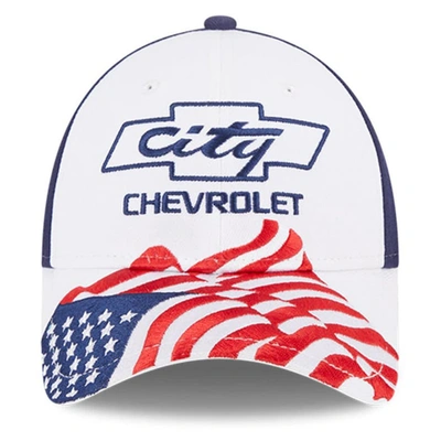 New Era White/blue City Chevrolet 9forty Americana Snapback Adjustable Hat