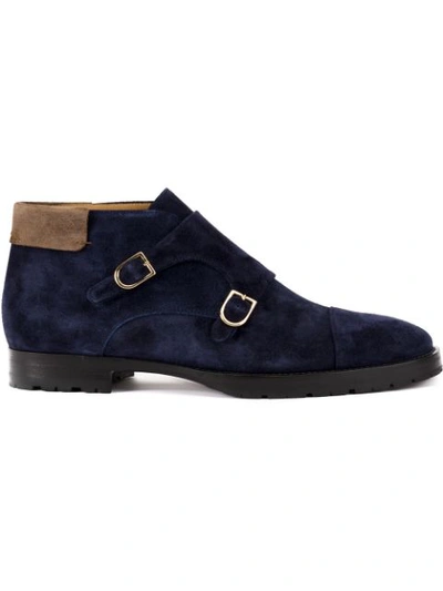Edhen Milano Monk Shoe Boots In Blue