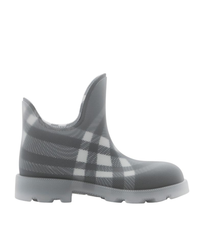 Burberry Marsh Vintage-check Mesh Boots In Black
