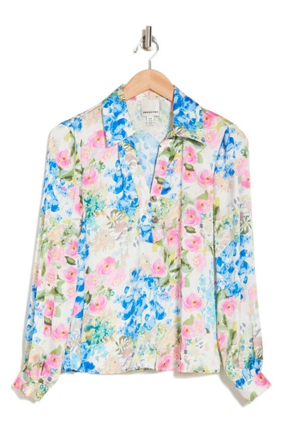 Industry Republic Clothing Floral Long Sleeve Top In Brillant Painted Garden