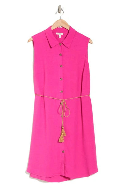 Como Vintage Airflow Sleeveless Shirtdress In Fuschia Fedeora