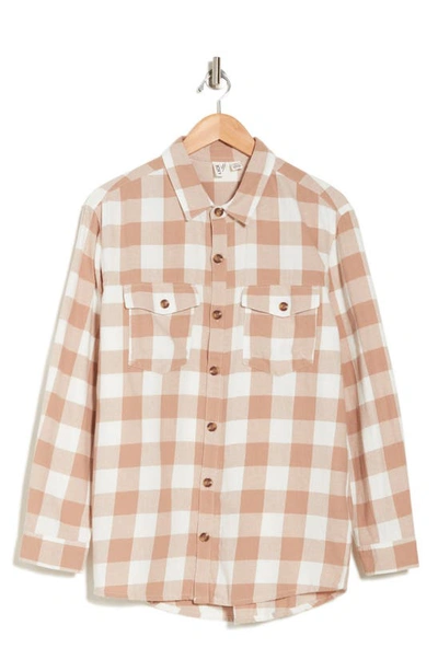 Roxy Let It Go Relaxed Fit Cotton Flannel Shirt In Wild And Free Check