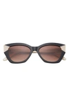 Glemaud X Tura 55mm Cat Eye Sunglasses In Black