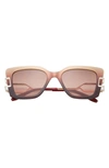 Glemaud X Tura 57mm Cat Eye Sunglasses In Gold/ Beige/ Brown