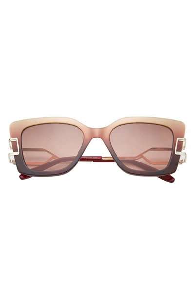 Glemaud X Tura 57mm Cat Eye Sunglasses In Gold/ Beige/ Brown