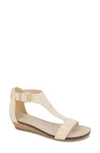 Reaction Kenneth Cole Great Gal T-strap Sandal In Off White Raffia