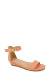 Reaction Kenneth Cole Great Viber Ankle Strap Sandal In Pink Multi Raffia