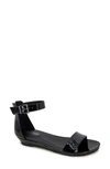 Reaction Kenneth Cole Great Viber Ankle Strap Sandal In Black Patent