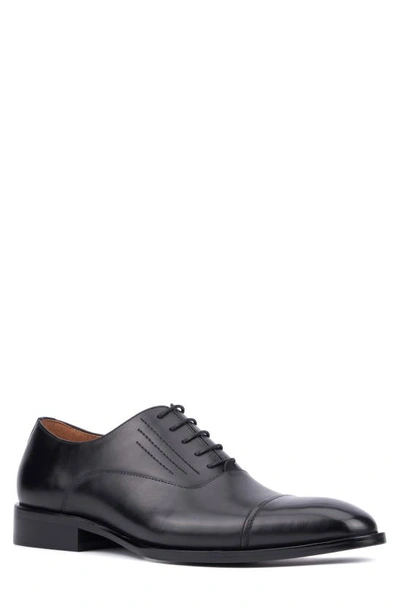 Vintage Foundry Pence Cap Toe Leather Oxford In Black