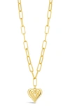 Sterling Forever Beating Heart Pendant Necklace In Brass