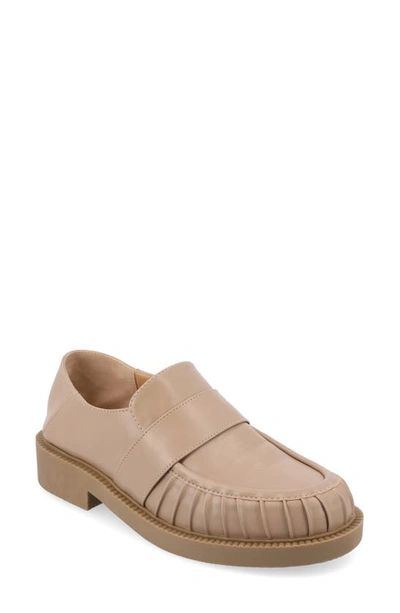 Journee Collection Lakenn Crash Back Loafer In Taupe