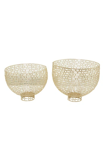Vivian Lune Home Gold Metal Set Of 2 Decorative Bowls