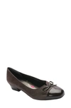 Ros Hommerson Tawnie Bow Cap Toe Pump In Brown Lizard Print Patent