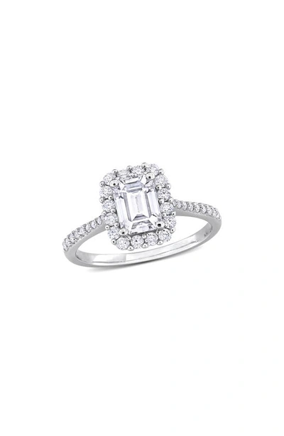 Delmar Dew Octagon Created Moissanite Ring In Silver