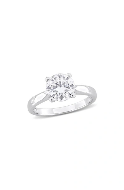 Delmar Dew Round Cut Created Moissanite Ring In Silver