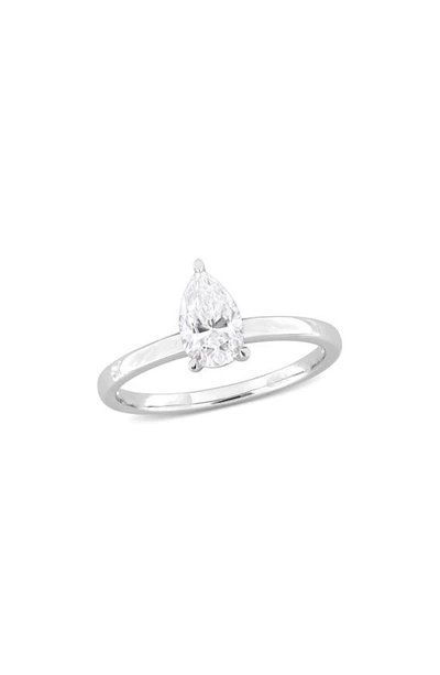 Delmar Dew Pear Cut Created Moissanite Ring In Metallic