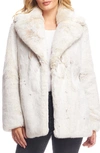 Donna Salyers Fabulous-furs Notch Collar Faux Fur Coat In Pearl