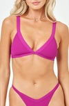 L*space Farrah Ribbed Bikini Top In Pink