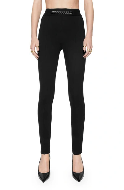 Rebecca Minkoff Sienna Chain Detail Leggings In True Black