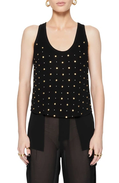 Rebecca Minkoff Bridget Stud Detail Tank Top In True Black