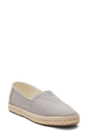 Toms Classic Alpargata In Drizzle Grey Recycled Cotton Slubby