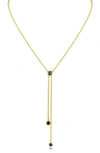Cz By Kenneth Jay Lane Cz Lariat Necklace In Multi Blue/ Gold