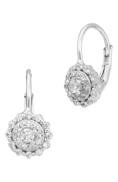 Savvy Cie Jewels Cz Medallion Drop Earrings In White