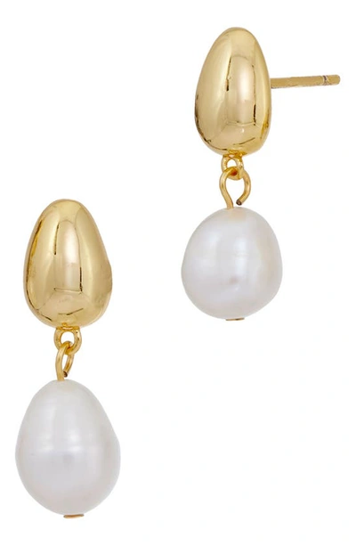 Savvy Cie Jewels 9.5-10mm Cultured Freshwater Pearl Drop Earrings In Gold