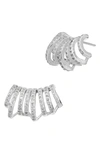 Savvy Cie Jewels Cz Pavé Ear Hugger Earrings In White