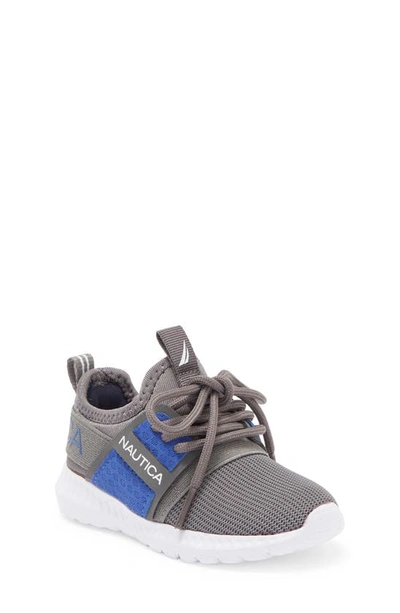 Nautica Kids' Kappil Lace-up Sneaker In Grey Cobalt