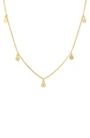 Queen Jewels Dangle Fringe Station Necklace In Gold