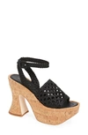 Paloma Barceló Yara Ankle Strap Platform Sandal In Black